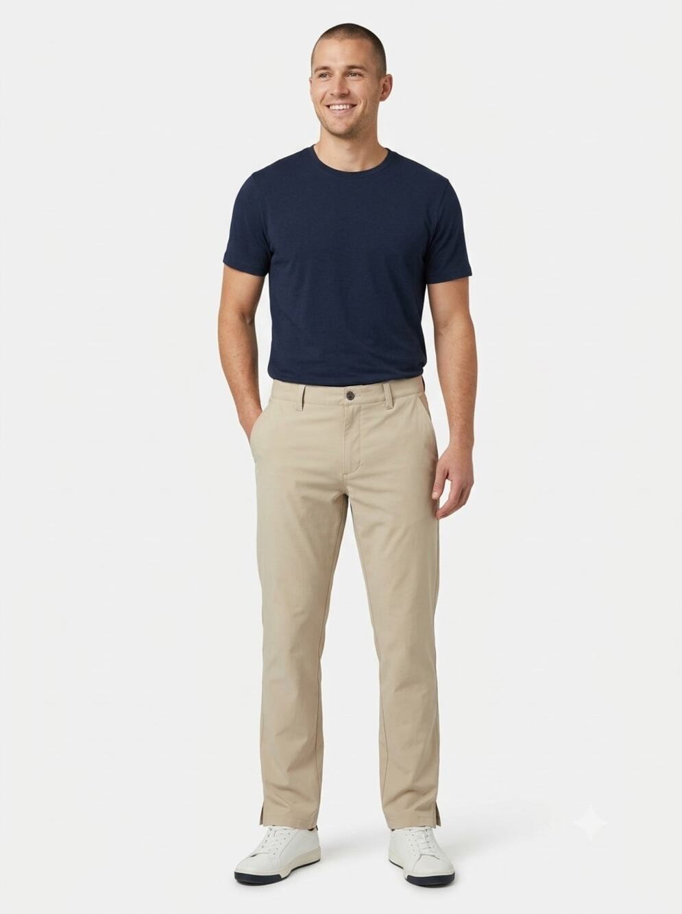 Under Armour Chino Pants Men's 34x30 Beige Stretch Performance Golf Flat Front